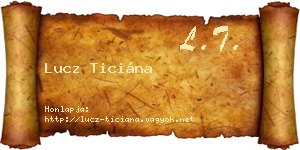 Lucz Ticiána névjegykártya